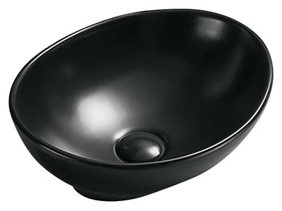 כיור מונח אובלי לאמבטיה וינה 405X330X140 שחור מט MATINA